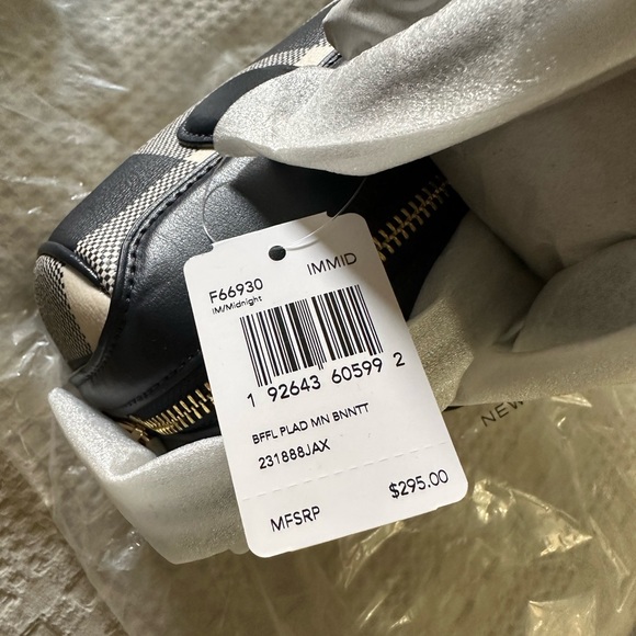 NWT Coach Navy Plaid Mini Bennett Satchel - Picture 2 of 4